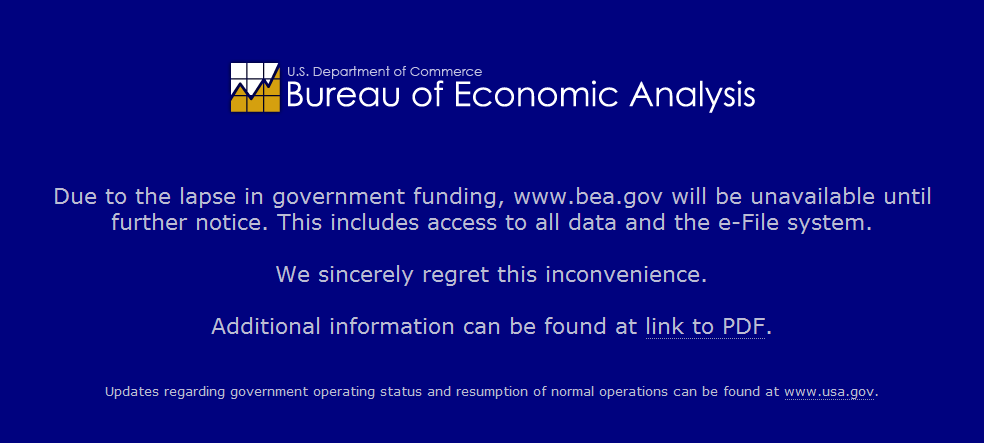 сайт Бюро экономического анализа закрыт