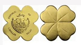 монета Палау, четырехлистный клевер